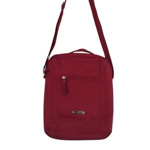 Roots Canada Crossbody Village Bag Red Nylon Small Lightweight Travel EUC